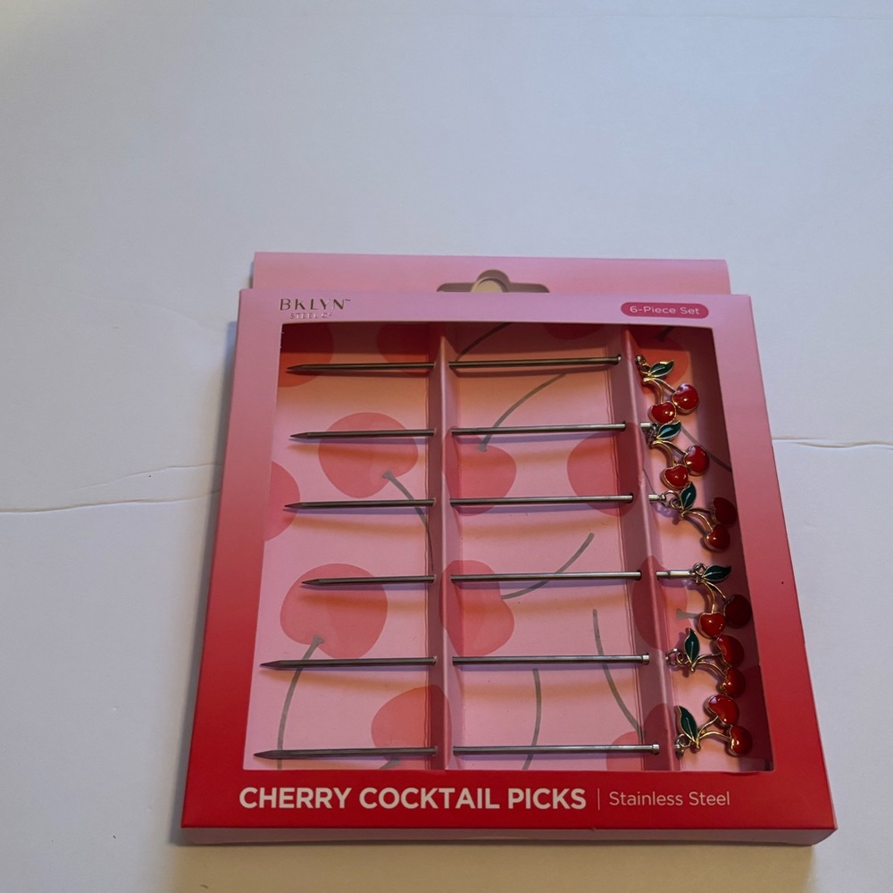 BKLYN Steel CO | Steel stick with a pair of cherries on top with gold trim 6 Abl